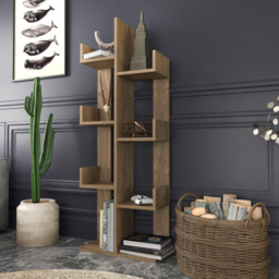 Decorotika Lui 8 Shelf Walnut Tall Tree Style Bookshelf - Size: 137 x 50 x 22cm - Brown - Wilko - thumbnail 7