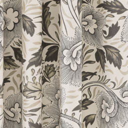 V&A Ornamental Bloom Linen and Grey Lined Blackout Pencil Pleat Curtains 168 x 183cm - Size: W 168 x D 183cm - Linen & Grey - Wilko - thumbnail 4