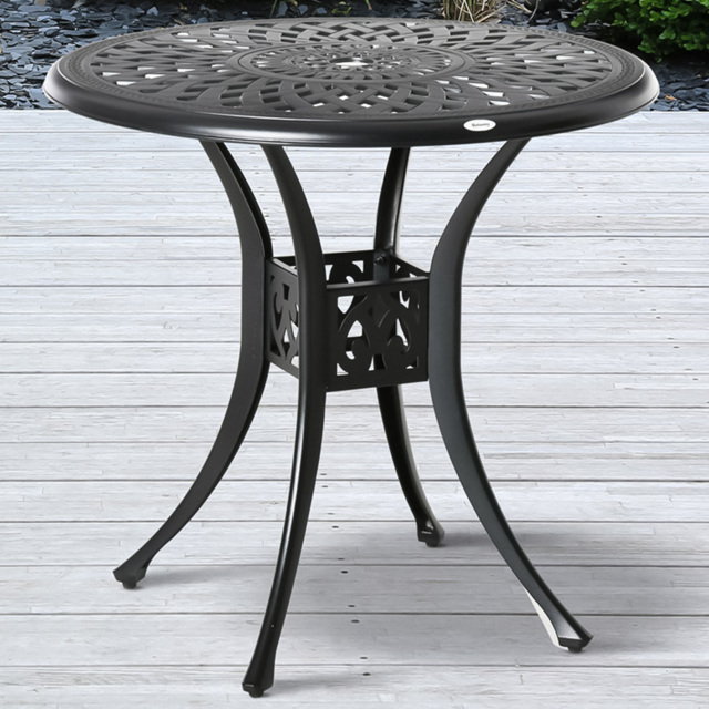 Outsunny Round Antique Cast Aluminium Bistro Table - Size: 2 Seater - Black - Wilko - image 1