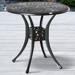 Outsunny Round Antique Cast Aluminium Bistro Table - Size: 2 Seater - Black - Wilko