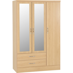 Seconique Nevada Sonoma Oak Effect 4 Piece Bedroom Furniture Set - Size: 3 Door - Brown - Wilko - thumbnail 5