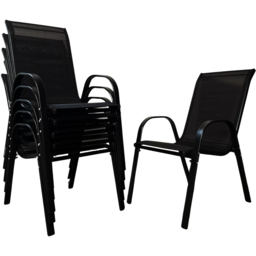 Samuel Alexander Set of 6 Black Textilene Garden Chair - Size: 1 Seater - Wilko - thumbnail 3