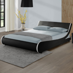 Home Detail Galactic King Size Black and White Faux Leather Bed Frame - Wilko