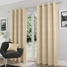 Enhanced Living Goodwood Cream Embossed Wave Thermal Eyelet Curtain 117 x 137cm - Wilko