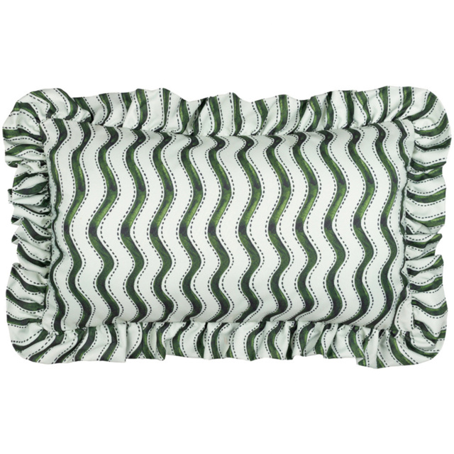 Furn Summer Solstice Green Wiggly Stripe Cushion 30 x 50cm - Wilko - image 1