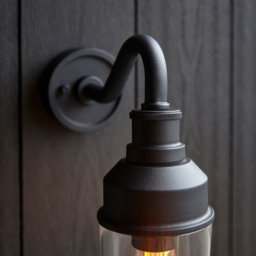 Merano Monza Matt Black Clear Glass Outdoor Wall Lantern - Size: 26 x 10.3 x 29.8cm - Wilko - thumbnail 5
