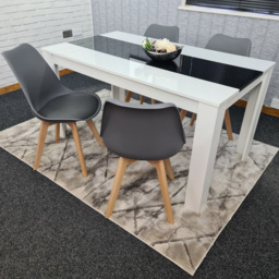 Kosy Koala 4 Seater Plastic Dining Set White Black and Grey - Portland - Wilko - thumbnail 7