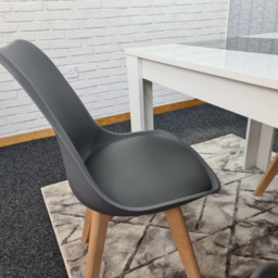 Kosy Koala 4 Seater Plastic Dining Set White Black and Grey - Portland - Wilko - thumbnail 3