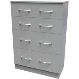 Crowndale Avon 4 Drawer Dusk Grey Deep Chest of Drawers Ready Assembled - Wilko - thumbnail 5