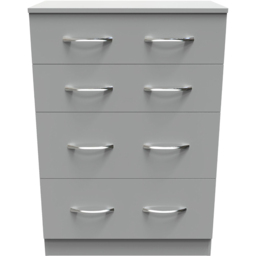 Crowndale Avon 4 Drawer Dusk Grey Deep Chest of Drawers Ready Assembled - Wilko - thumbnail 3
