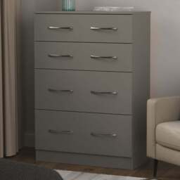 Crowndale Avon 4 Drawer Dusk Grey Deep Chest of Drawers Ready Assembled - Wilko - thumbnail 1