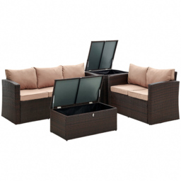 Home Detail Paloma 5 Seater Brown Rattan Sofa Set - Wilko - thumbnail 4