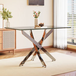 Living and Home Tempered Glass Coffee Table - Silver - Wilko - thumbnail 7