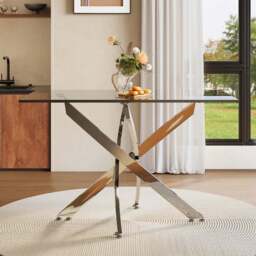 Living and Home Tempered Glass Coffee Table - Silver - Wilko