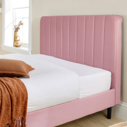 Aspire Furniture Rosella Single Pink Plush Velvet Bed Frame - Aspire Beds - Wilko - thumbnail 4