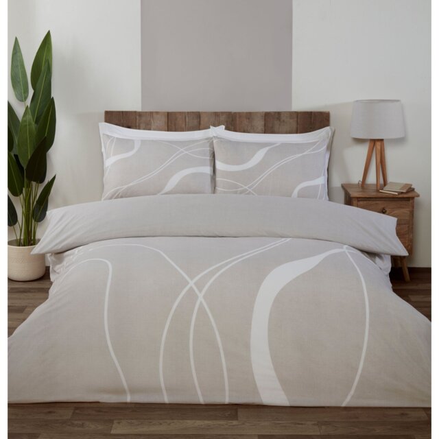 Highgate Abstract Duvet Cover and Pillowcase Set - Natural/Superking - Size: Super King - Wilko - image 1