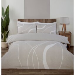 Highgate Abstract Duvet Cover and Pillowcase Set - Natural/Superking - Size: Super King - Wilko - thumbnail 1