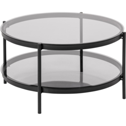 Florence Bayonne Single Shelf Black Smoked Glass Top Round Coffee Table - Furniture To Go - Wilko - thumbnail 4