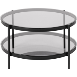 Florence Bayonne Single Shelf Black Smoked Glass Top Round Coffee Table - Furniture To Go - Wilko - thumbnail 3