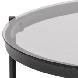 Florence Bayonne Single Shelf Black Smoked Glass Top Round Coffee Table - Furniture To Go - Wilko - thumbnail 5