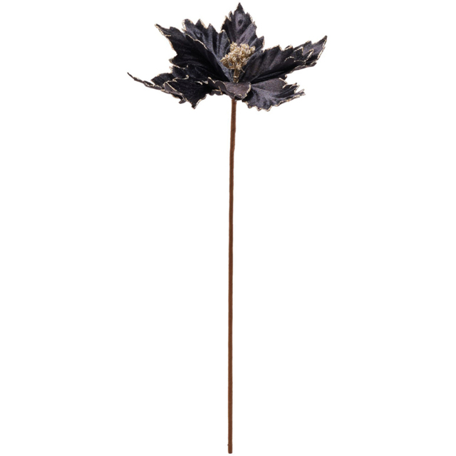 The Seasonal Gift Co Black Velvet Poinsettia Stem Christmas Decoration 53cm - Size: 53 x 24 x 15cm - The Seasonal Gift Co. - Wilko - image 1