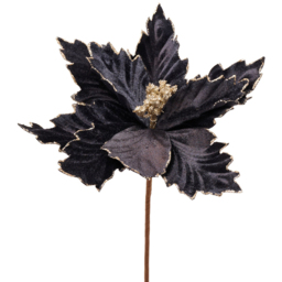 The Seasonal Gift Co Black Velvet Poinsettia Stem Christmas Decoration 53cm - Size: 53 x 24 x 15cm - The Seasonal Gift Co. - Wilko - thumbnail 4