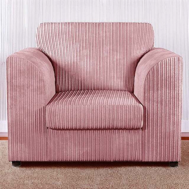 Luxor Single Seater Pink Jumbo Cord Armchair - Wilko - image 1