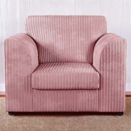 Luxor Single Seater Pink Jumbo Cord Armchair - Wilko