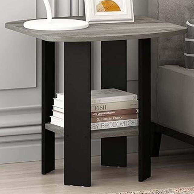 Walplus French Oak Grey Simple Design End Table Set of 2 - Size: 50.8 x 49.78 x 50.8cm - Wilko - image 1