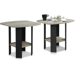 Walplus French Oak Grey Simple Design End Table Set of 2 - Size: 50.8 x 49.78 x 50.8cm - Wilko - thumbnail 4