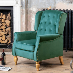 Artemis Home Annapoli Green Velvet Manual Recliner Armchair - Size: Single - Wilko - thumbnail 6