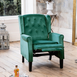 Artemis Home Annapoli Green Velvet Manual Recliner Armchair - Size: Single - Wilko - thumbnail 3