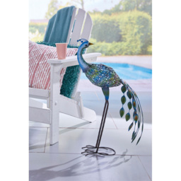 Luxform Solar Powered Peacock Garden Ornament - Size: 41 x 21 x 72cm - Blue - Wilko - thumbnail 3