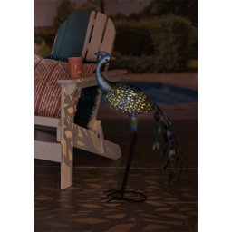 Luxform Solar Powered Peacock Garden Ornament - Size: 41 x 21 x 72cm - Blue - Wilko - thumbnail 4