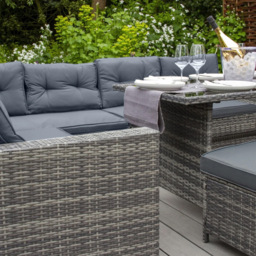MonsterShop 9 Seater Grey Rattan Corner Lounge Set - Wilko - thumbnail 7