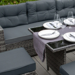 MonsterShop 9 Seater Grey Rattan Corner Lounge Set - Wilko - thumbnail 6