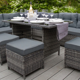 MonsterShop 9 Seater Grey Rattan Corner Lounge Set - Wilko - thumbnail 5
