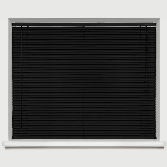 Caecus PVC Long Drop Venetian Blind Black 75 x 210cm - Size: 210 x 75 x 2.5cm - Wilko - image 1