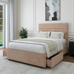 Bedmaster Small Double Mink Naples Velvet 2 Drawer Divan Base - Brown - Wilko - thumbnail 4