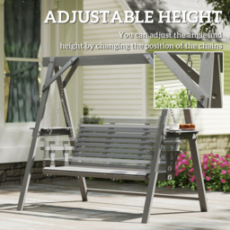 Outsunny 3 Seater Dark Grey Garden Swing Chair with Side Tables - Size: 171 x 217 x 124cm - Wilko - thumbnail 6