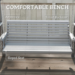 Outsunny 3 Seater Dark Grey Garden Swing Chair with Side Tables - Size: 171 x 217 x 124cm - Wilko - thumbnail 7