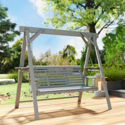 Outsunny 3 Seater Dark Grey Garden Swing Chair with Side Tables - Size: 171 x 217 x 124cm - Wilko - thumbnail 4