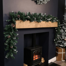 Samuel Alexander Snow Tipped Christmas Garland with Pine Cones and Mixed Needles 270cm - Size: 9ft - Green - Wilko - thumbnail 7