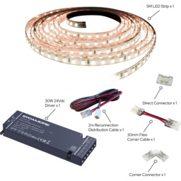 Sorrelis Kastel Natural White Flexible LED Strip 5m - Size: 500 x 0.8 x 0.3cm - Wilko - thumbnail 4