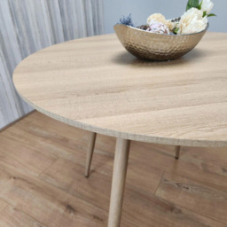 Kosy Koala 4 Seater Faux Leather Round Dining Set White - Beige - Wilko - thumbnail 4