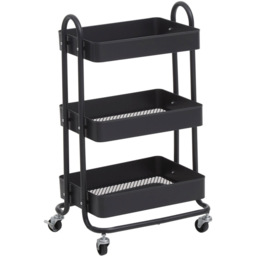 Acero 3-Tier Black Trolley - Size: 3 Tier - Premier Housewares - Wilko - thumbnail 1