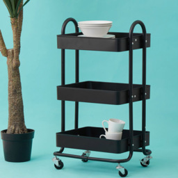 Acero 3-Tier Black Trolley - Size: 3 Tier - Premier Housewares - Wilko - thumbnail 3