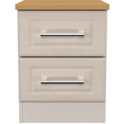 Crowndale Kent 5 Drawer Kashmir Ash and Modern Oak Compact Bedside Cabinet Ready Assembled - Kashmir Ash & Modern Oak - Wilko - thumbnail 3