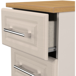 Crowndale Kent 5 Drawer Kashmir Ash and Modern Oak Compact Bedside Cabinet Ready Assembled - Kashmir Ash & Modern Oak - Wilko - thumbnail 7