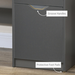 Portland Computer Desk with Drawers Grey High Gloss - Size: 120 x 60 x 76cm - Wilko - thumbnail 7